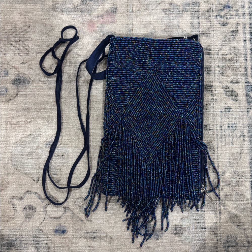 Cute blue fringy small bag